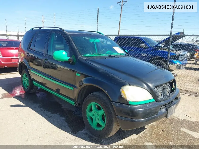 1999 Mercedes-Benz Ml 320 VIN: 4JGAB54E3XA091881 Lot: 40628577