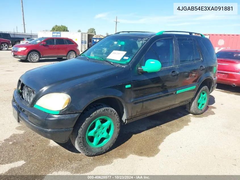 1999 Mercedes-Benz Ml 320 VIN: 4JGAB54E3XA091881 Lot: 40628577