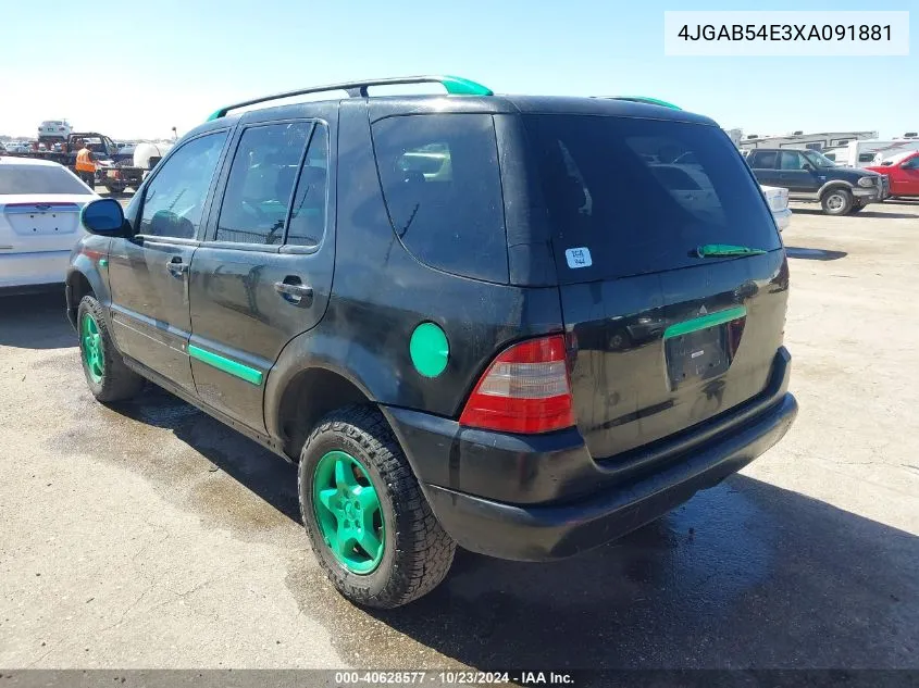 1999 Mercedes-Benz Ml 320 VIN: 4JGAB54E3XA091881 Lot: 40628577