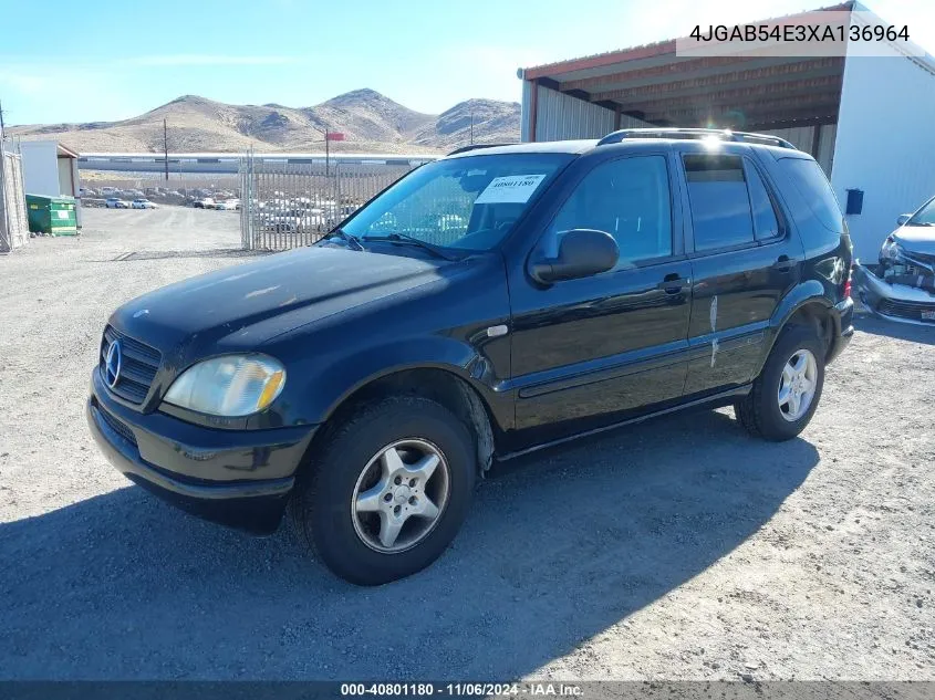 1999 Mercedes-Benz Ml 320 VIN: 4JGAB54E3XA136964 Lot: 40801180