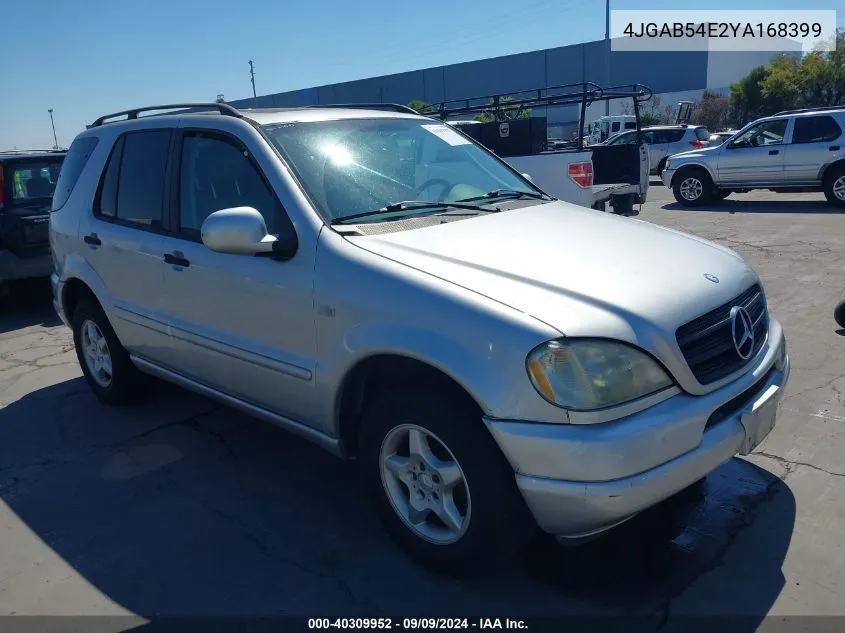 2000 Mercedes-Benz Ml 320 VIN: 4JGAB54E2YA168399 Lot: 40309952