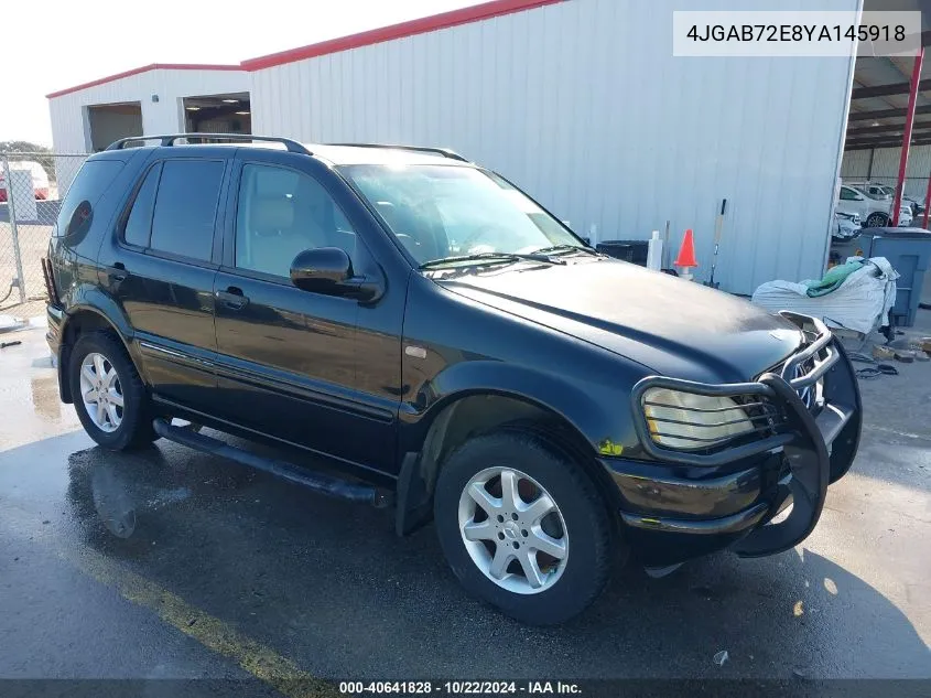 2000 Mercedes-Benz Ml 430 VIN: 4JGAB72E8YA145918 Lot: 40641828