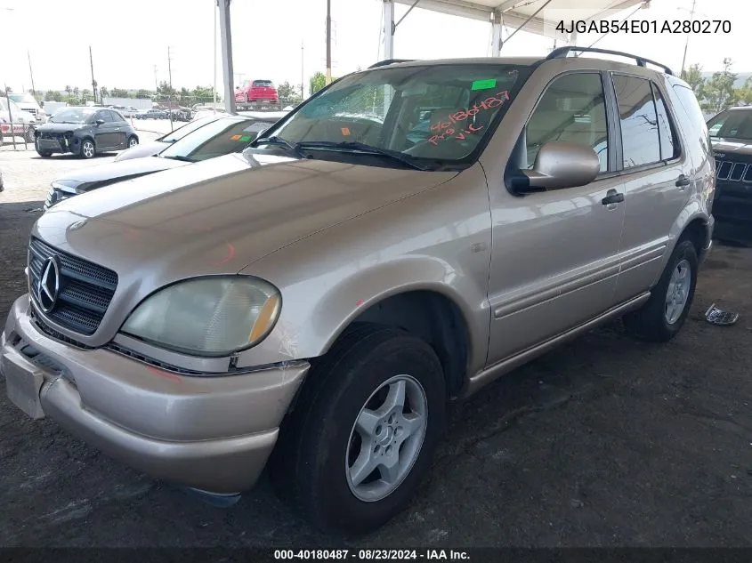 2001 Mercedes-Benz Ml 320 VIN: 4JGAB54E01A280270 Lot: 40180487