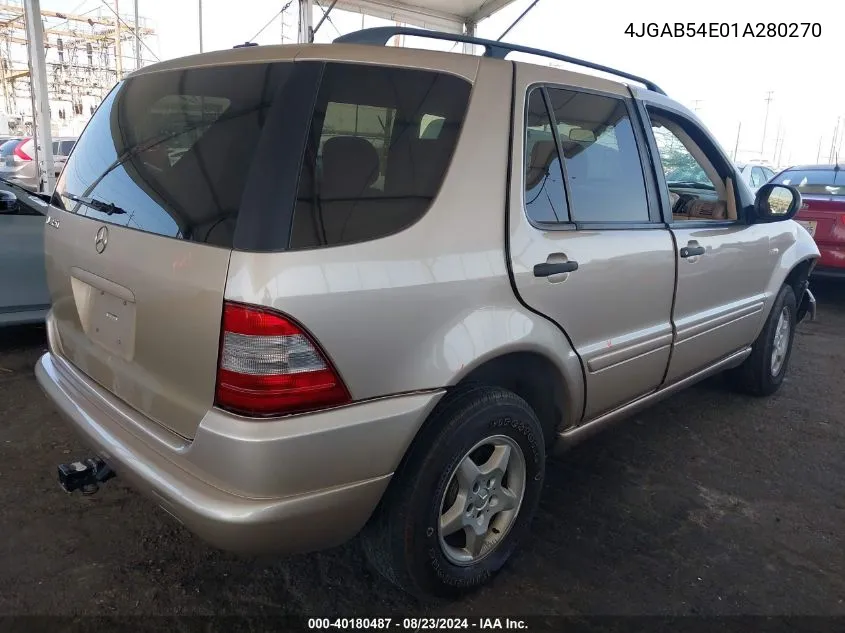 2001 Mercedes-Benz Ml 320 VIN: 4JGAB54E01A280270 Lot: 40180487