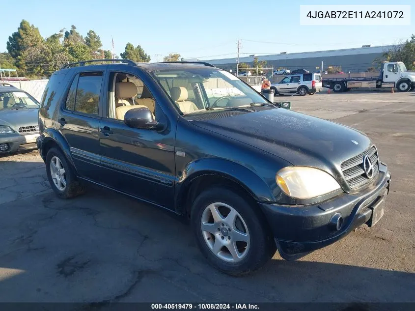 2001 Mercedes-Benz M-Class Base (A5) VIN: 4JGAB72E11A241072 Lot: 40519479