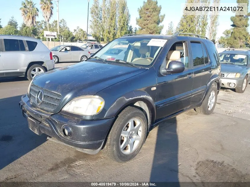 2001 Mercedes-Benz M-Class Base (A5) VIN: 4JGAB72E11A241072 Lot: 40519479