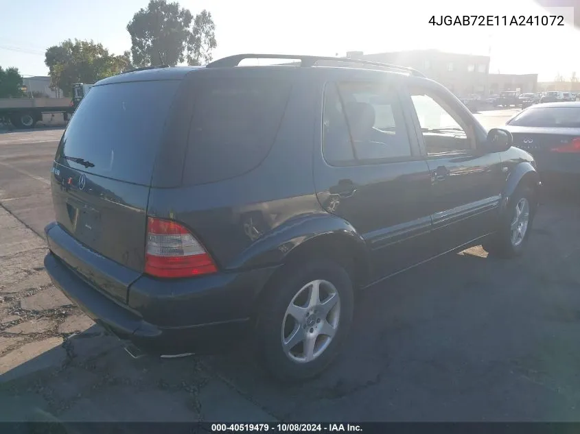 2001 Mercedes-Benz M-Class Base (A5) VIN: 4JGAB72E11A241072 Lot: 40519479