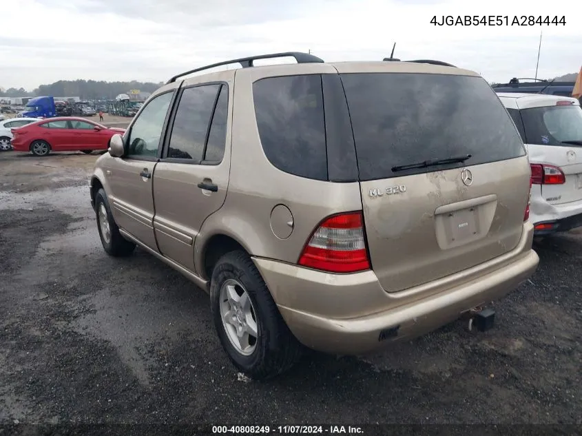 2001 Mercedes-Benz Ml 320 VIN: 4JGAB54E51A284444 Lot: 40808249