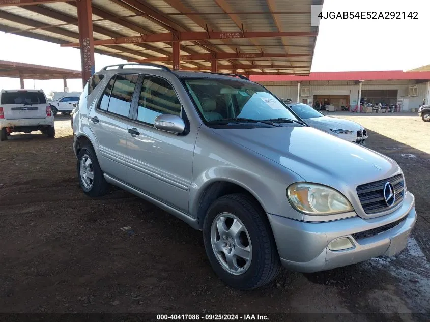 4JGAB54E52A292142 2002 Mercedes-Benz Ml 320