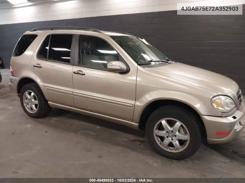 2002 Mercedes-Benz Ml 500 VIN: 4JGAB75E72A352903 Lot: 40498832