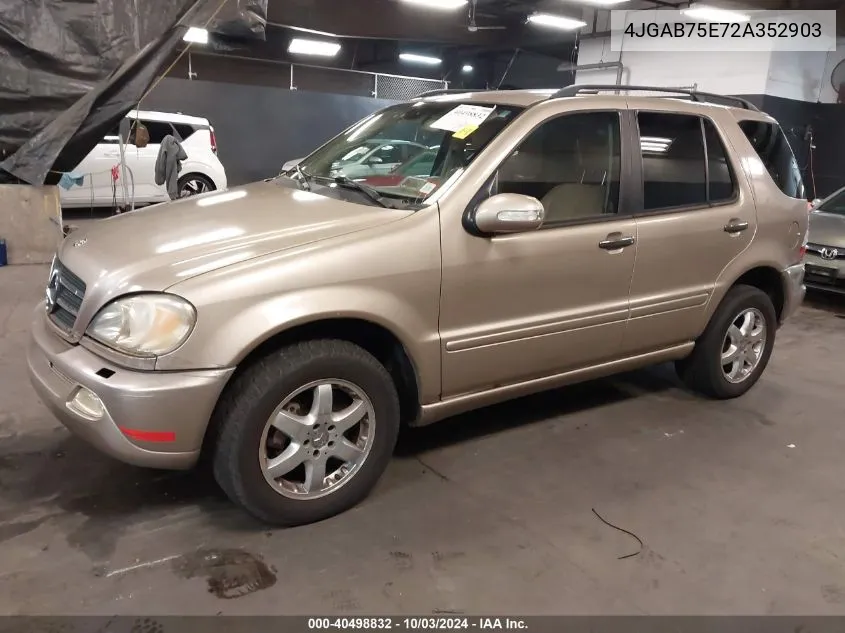 2002 Mercedes-Benz Ml 500 VIN: 4JGAB75E72A352903 Lot: 40498832