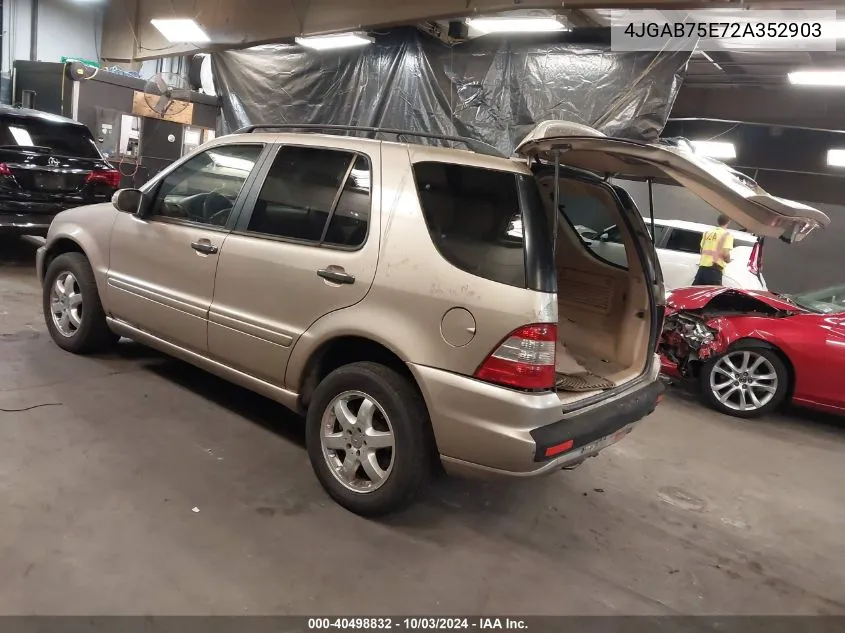 2002 Mercedes-Benz Ml 500 VIN: 4JGAB75E72A352903 Lot: 40498832