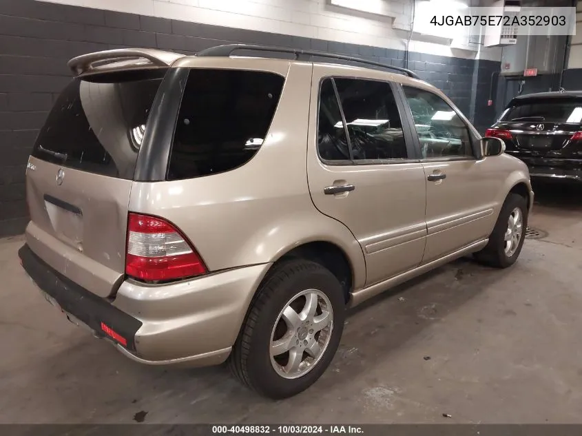 2002 Mercedes-Benz Ml 500 VIN: 4JGAB75E72A352903 Lot: 40498832