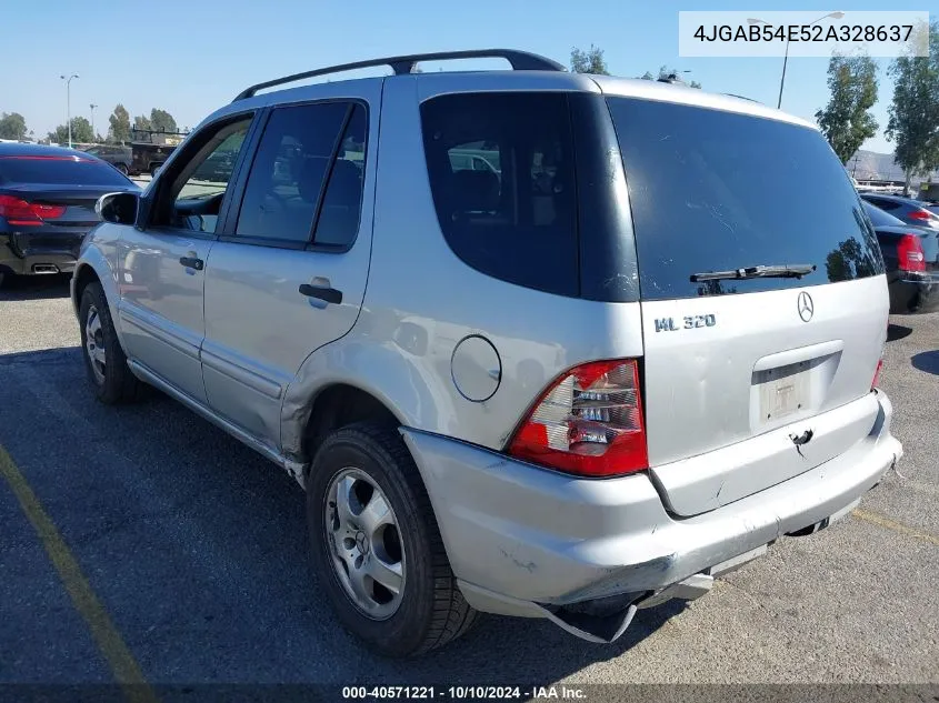 2002 Mercedes-Benz Ml 320 VIN: 4JGAB54E52A328637 Lot: 40571221