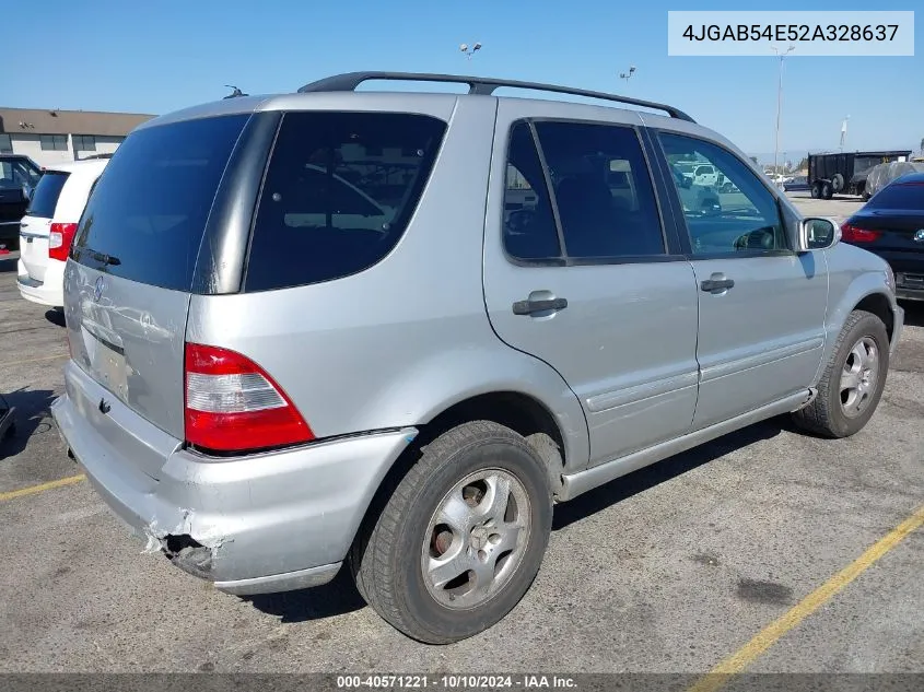 2002 Mercedes-Benz Ml 320 VIN: 4JGAB54E52A328637 Lot: 40571221