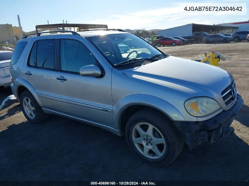 2002 Mercedes-Benz Ml 500 VIN: 4JGAB75E72A304642 Lot: 40696160