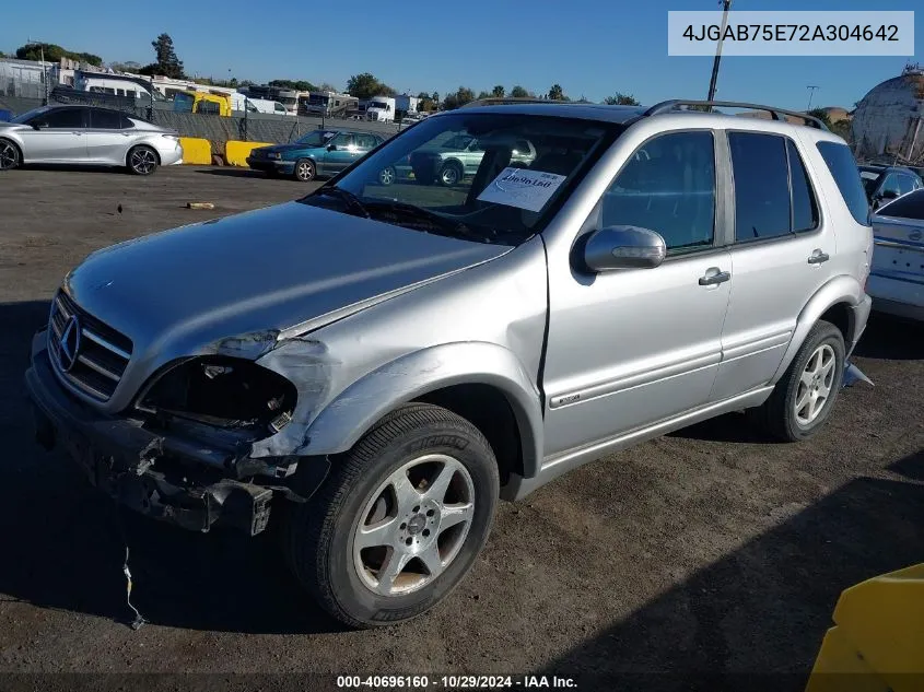 2002 Mercedes-Benz Ml 500 VIN: 4JGAB75E72A304642 Lot: 40696160