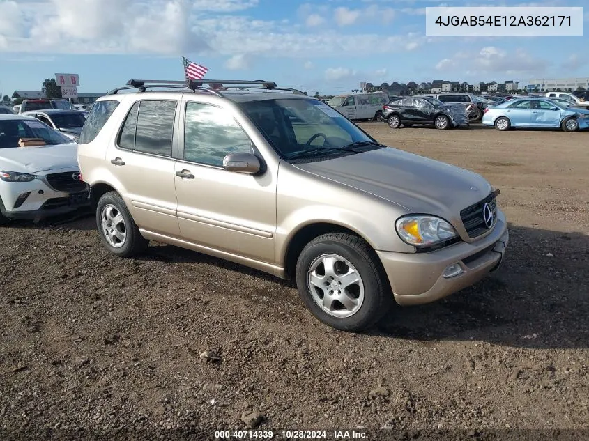 2002 Mercedes-Benz Ml 320 VIN: 4JGAB54E12A362171 Lot: 40714339