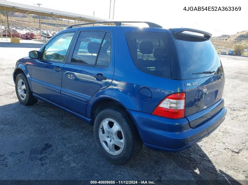 2002 Mercedes-Benz Ml 320 VIN: 4JGAB54E52A363369 Lot: 40809855