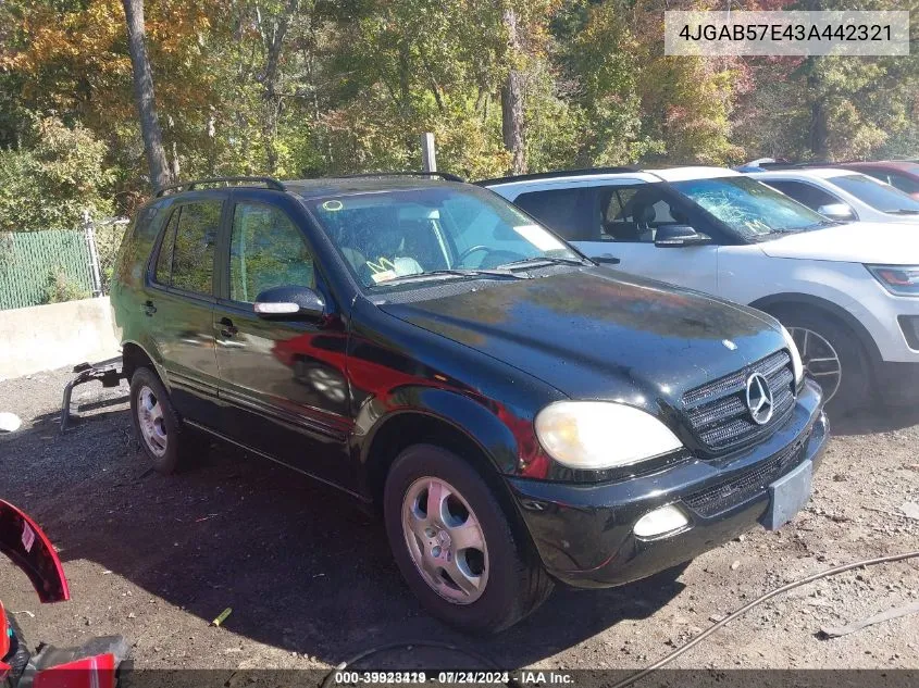 2003 Mercedes-Benz Ml 350 VIN: 4JGAB57E43A442321 Lot: 39923419