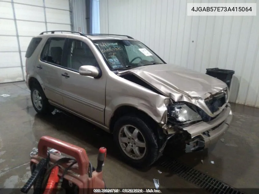 2003 Mercedes-Benz Ml 350 VIN: 4JGAB57E73A415064 Lot: 39924760