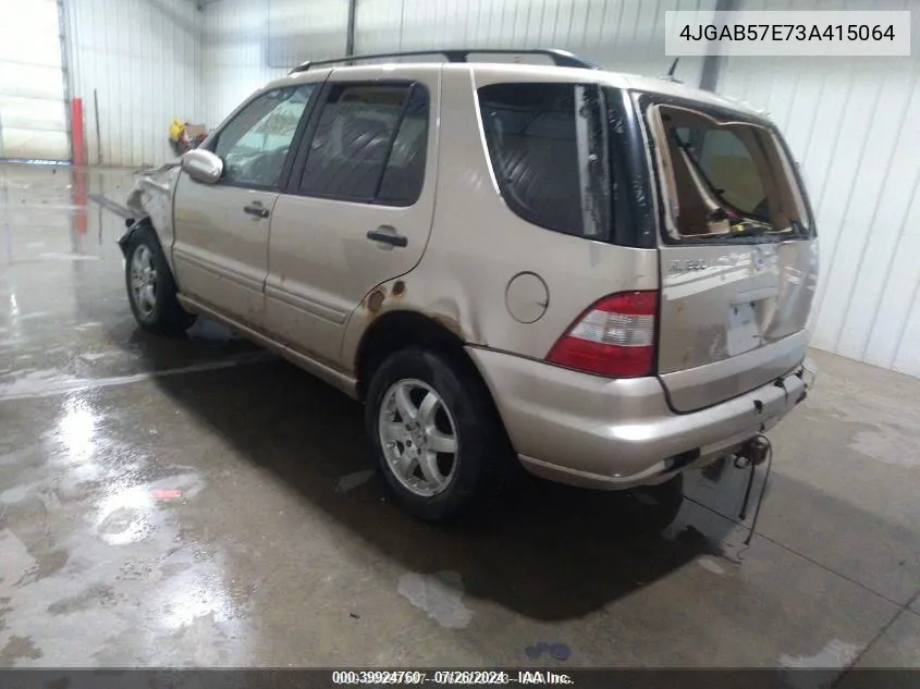 4JGAB57E73A415064 2003 Mercedes-Benz Ml 350