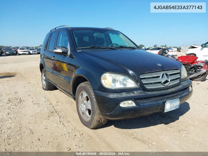 4JGAB54E33A377143 2003 Mercedes-Benz Ml 320