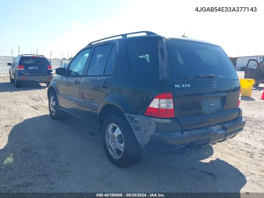 4JGAB54E33A377143 2003 Mercedes-Benz Ml 320