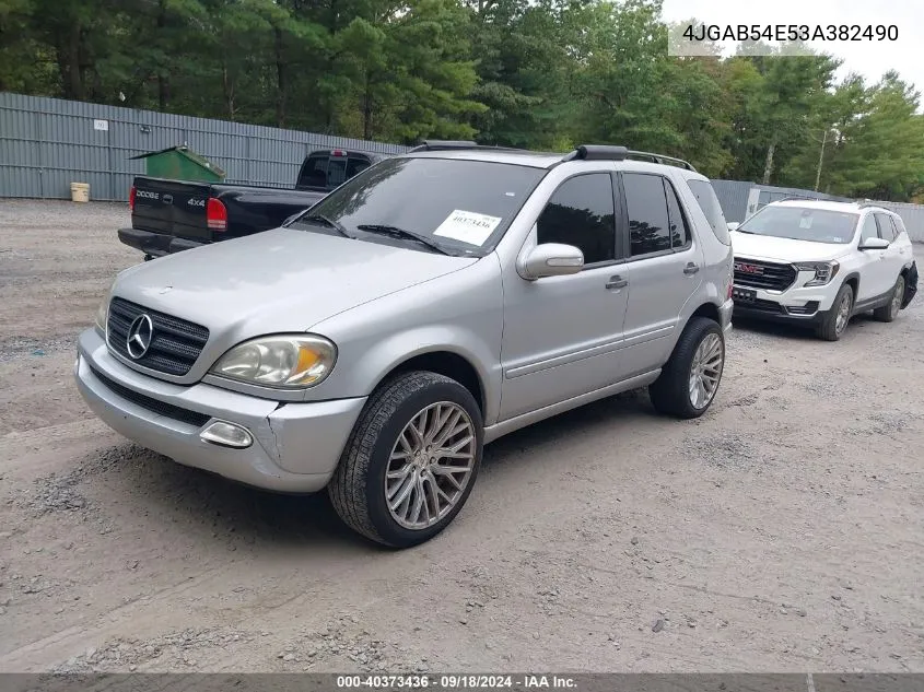 2003 Mercedes-Benz Ml 320 VIN: 4JGAB54E53A382490 Lot: 40373436