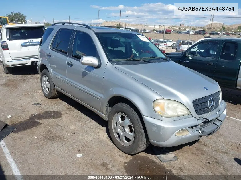 2003 Mercedes-Benz Ml 350 VIN: 4JGAB57EX3A448754 Lot: 40418108