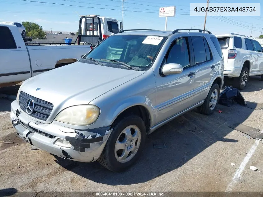 2003 Mercedes-Benz Ml 350 VIN: 4JGAB57EX3A448754 Lot: 40418108