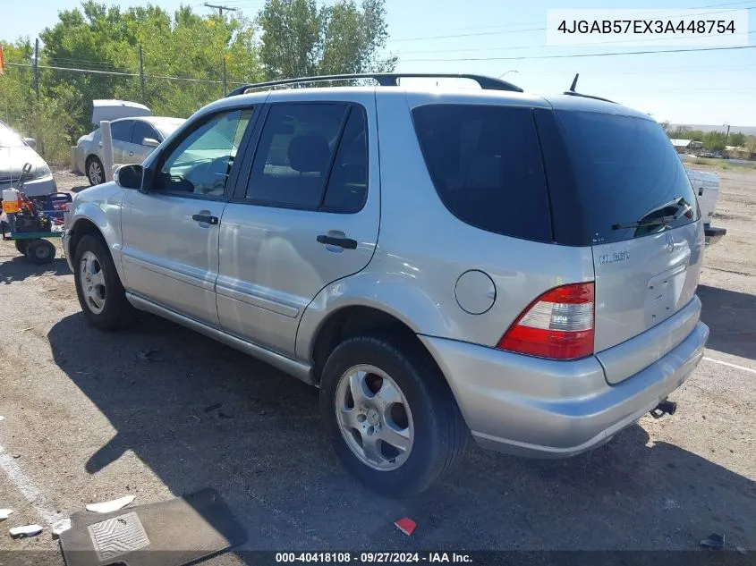 2003 Mercedes-Benz Ml 350 VIN: 4JGAB57EX3A448754 Lot: 40418108