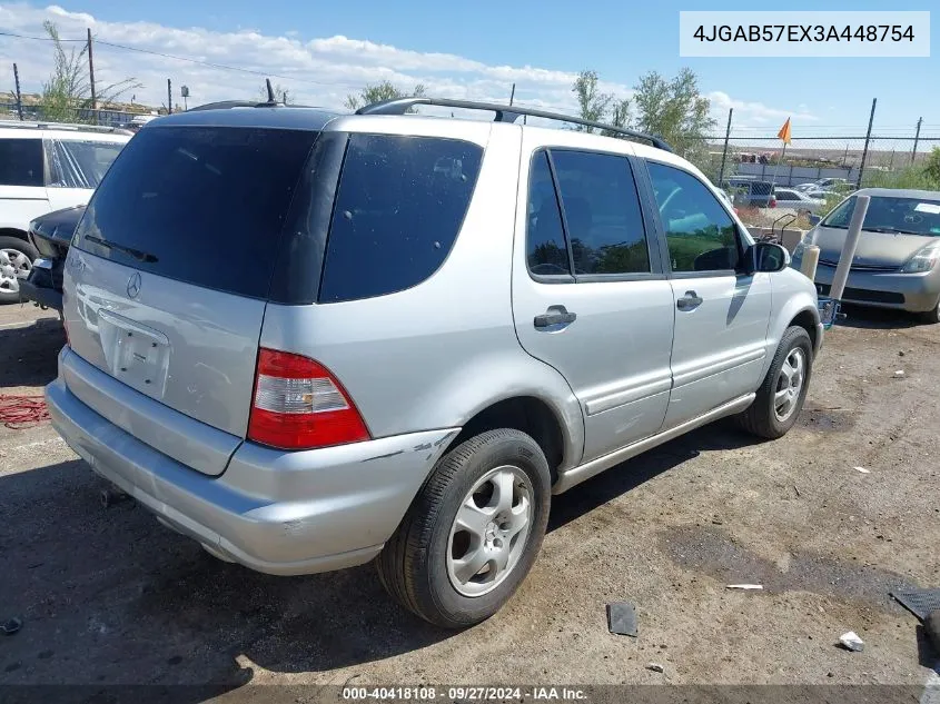 2003 Mercedes-Benz Ml 350 VIN: 4JGAB57EX3A448754 Lot: 40418108