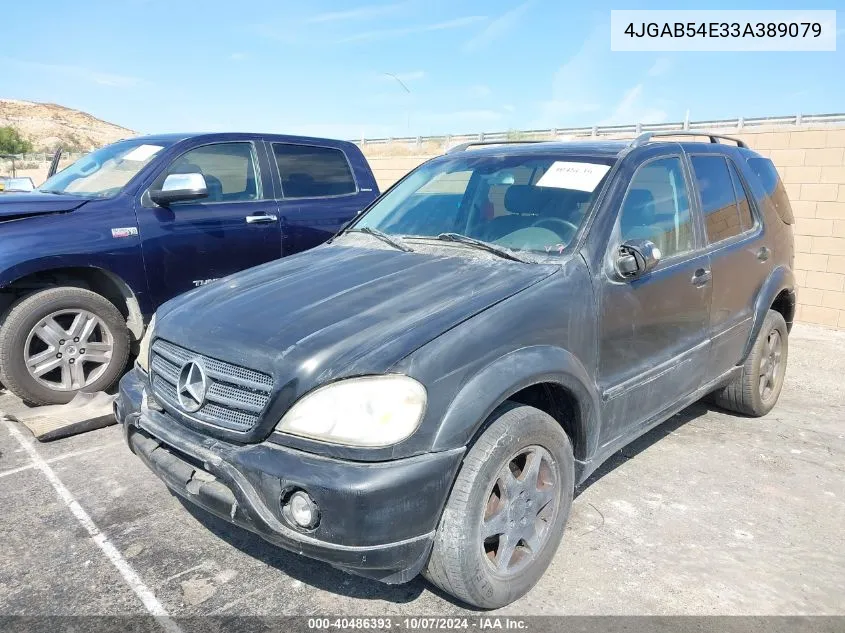 2003 Mercedes-Benz Ml 320 VIN: 4JGAB54E33A389079 Lot: 40486393