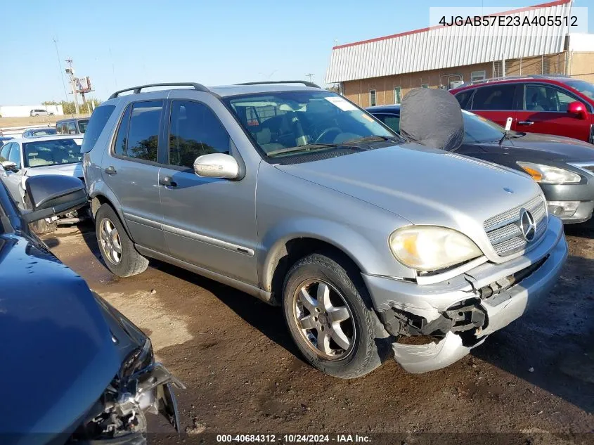 2003 Mercedes-Benz Ml 350 VIN: 4JGAB57E23A405512 Lot: 40684312