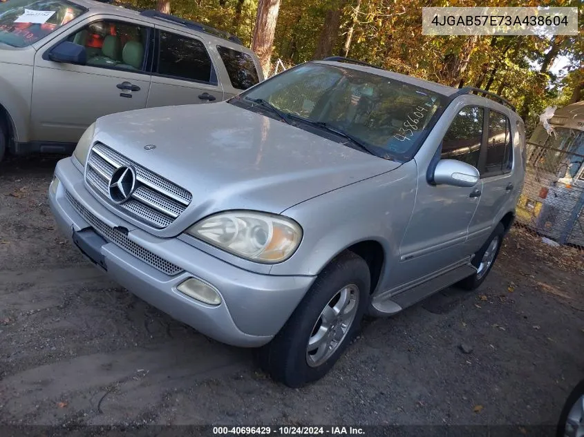 2003 Mercedes-Benz Ml 350 VIN: 4JGAB57E73A438604 Lot: 40696429