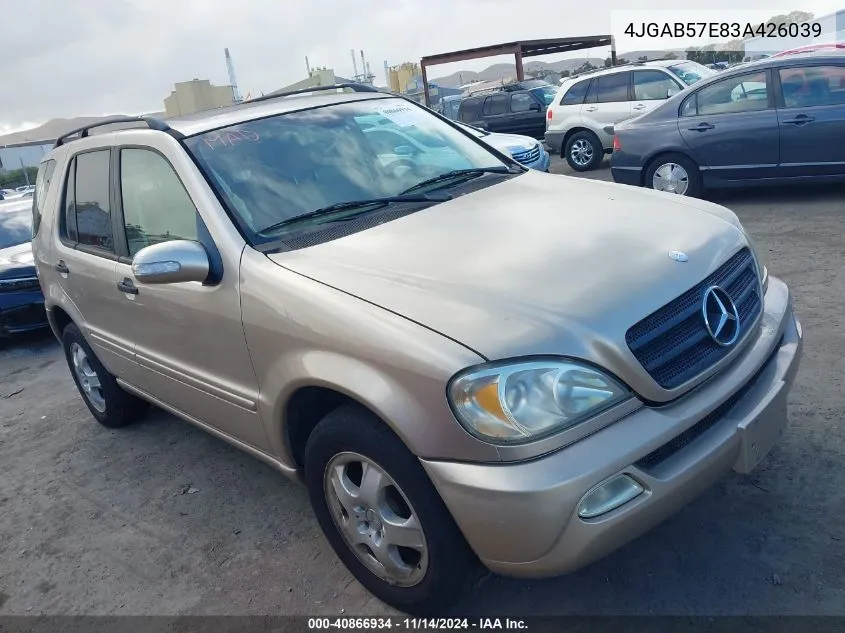 2003 Mercedes-Benz Ml 350 VIN: 4JGAB57E83A426039 Lot: 40866934