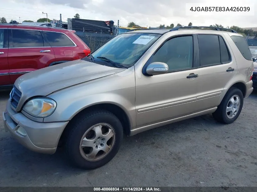 2003 Mercedes-Benz Ml 350 VIN: 4JGAB57E83A426039 Lot: 40866934