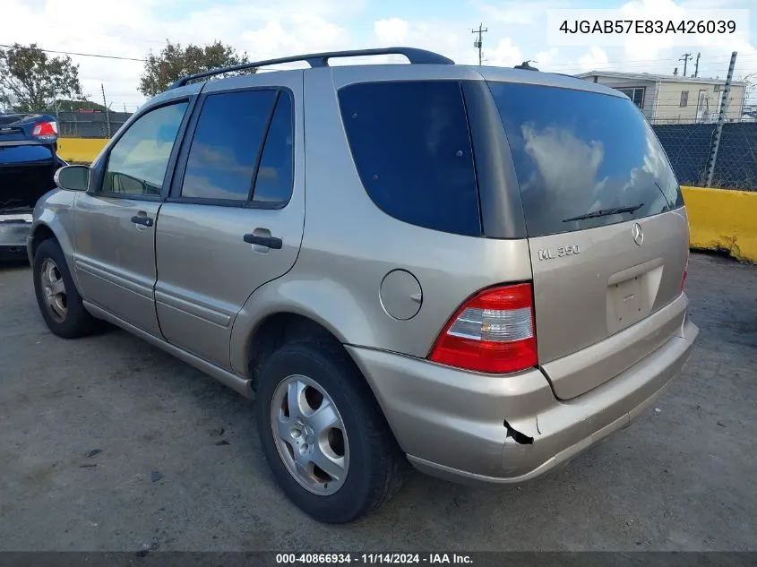 2003 Mercedes-Benz Ml 350 VIN: 4JGAB57E83A426039 Lot: 40866934