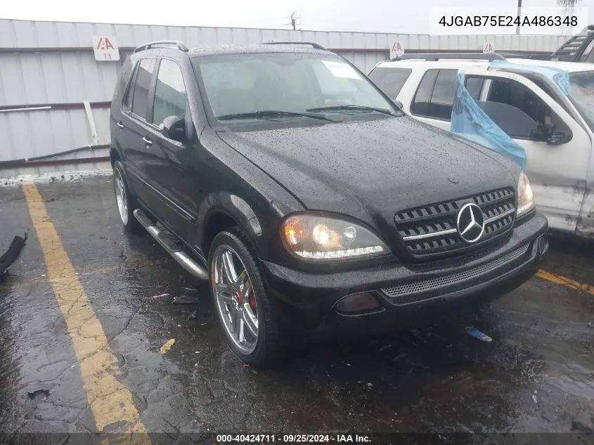 2004 Mercedes-Benz Ml 500 4Matic VIN: 4JGAB75E24A486348 Lot: 40424711