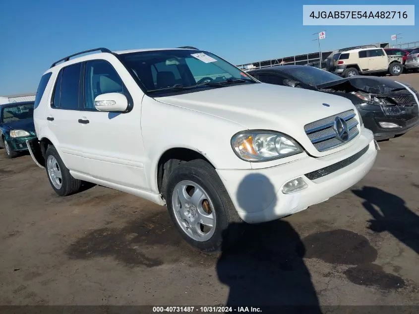 2004 Mercedes-Benz Ml 350 4Matic VIN: 4JGAB57E54A482716 Lot: 40731487