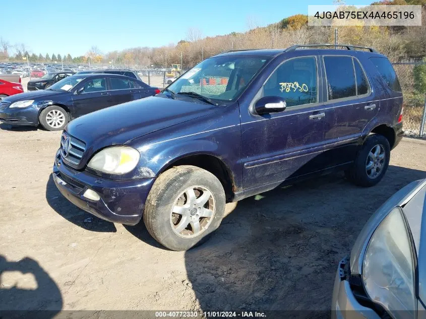 2004 Mercedes-Benz Ml 500 4Matic VIN: 4JGAB75EX4A465196 Lot: 40772330