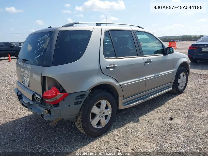 2005 Mercedes-Benz Ml 350 4Matic VIN: 4JGAB57E45A544186 Lot: 39843012