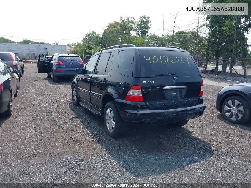 2005 Mercedes-Benz Ml 350 4Matic VIN: 4JGAB57E65A528880 Lot: 40126064