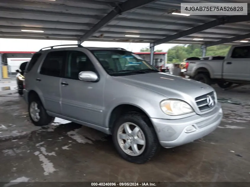 2005 Mercedes-Benz Ml 500 VIN: 4JGAB75E75A526828 Lot: 40240896