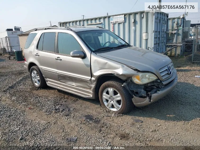 2005 Mercedes-Benz Ml 350 350 VIN: 4JGAB57E65A567176 Lot: 40261030