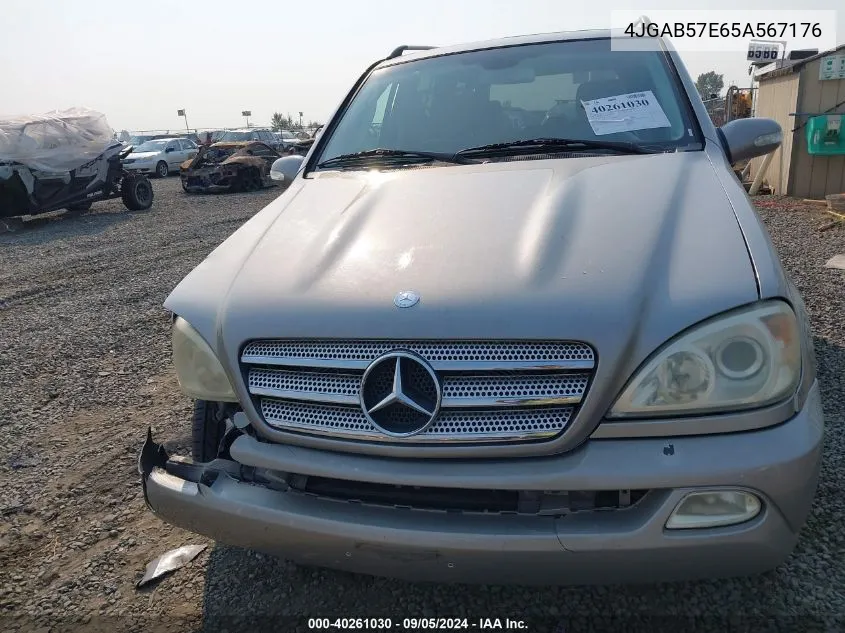 2005 Mercedes-Benz Ml 350 350 VIN: 4JGAB57E65A567176 Lot: 40261030