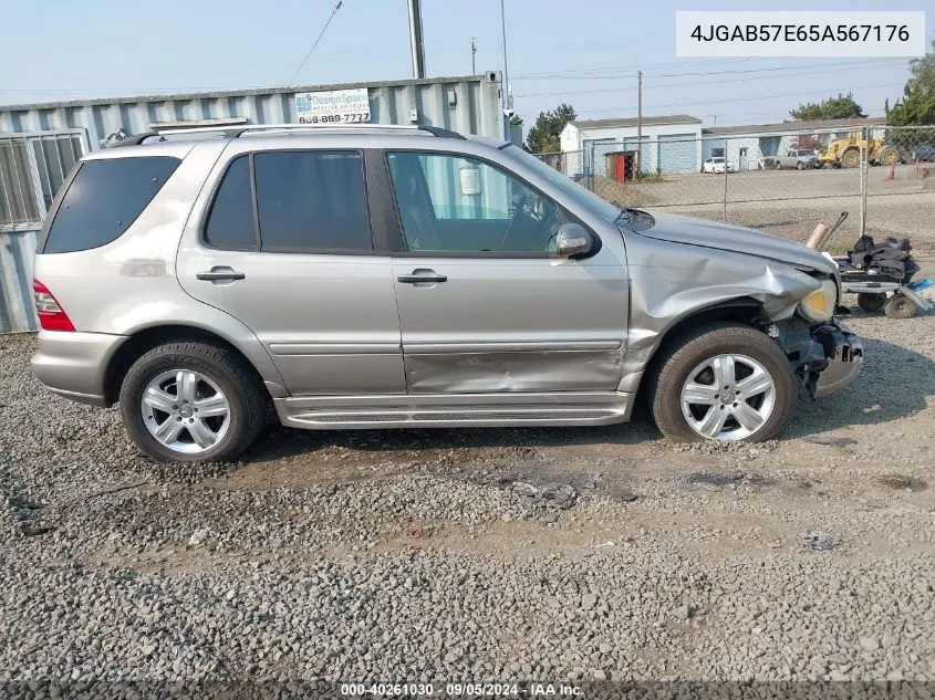 2005 Mercedes-Benz Ml 350 350 VIN: 4JGAB57E65A567176 Lot: 40261030