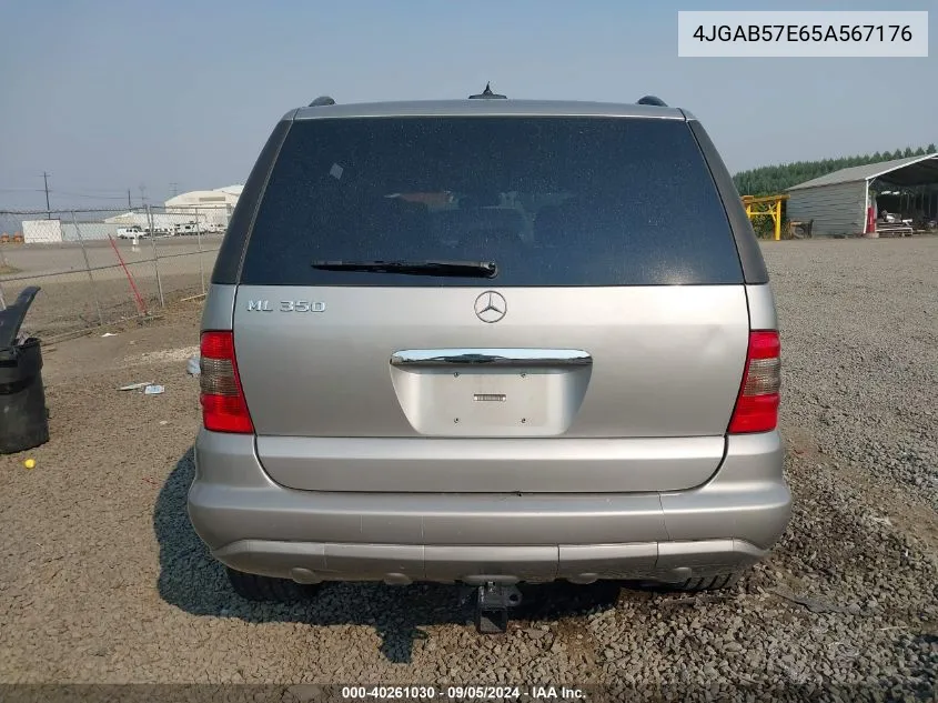 2005 Mercedes-Benz Ml 350 350 VIN: 4JGAB57E65A567176 Lot: 40261030