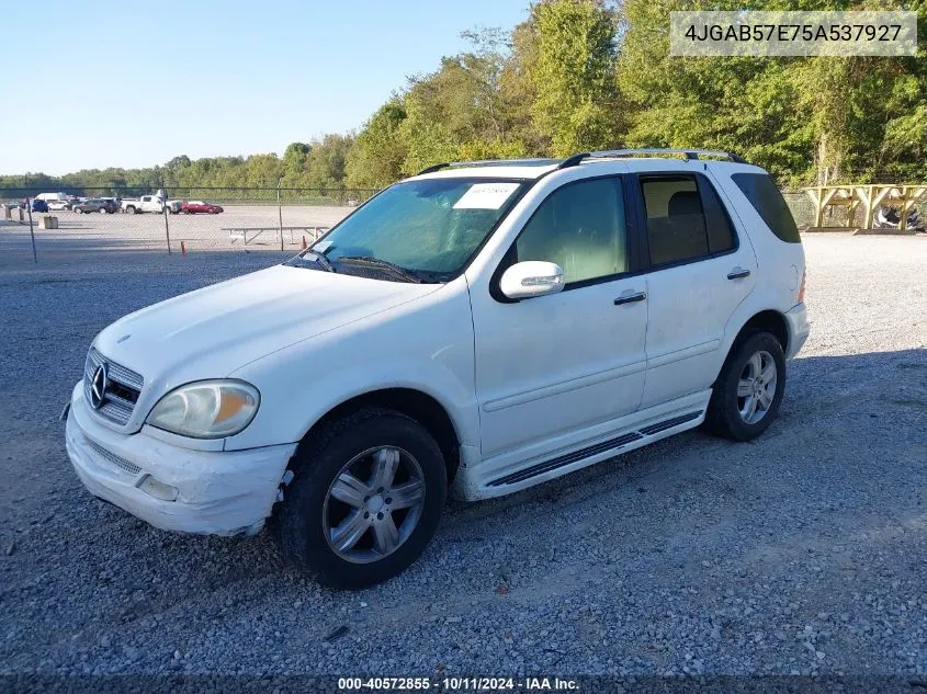 2005 Mercedes-Benz Ml 350 4Matic VIN: 4JGAB57E75A537927 Lot: 40572855